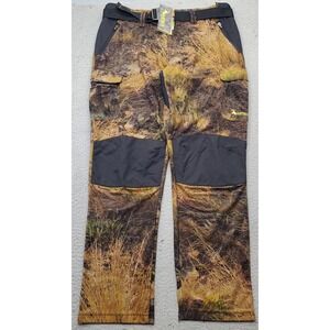 Huntech Hunting Pants Mens 2XL Multi High Country Habitat Belted Reinforced Knee